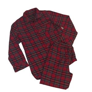 Pajamagram HIS Red Plaid Flannel Top and Bottom Set Youth Size Small.